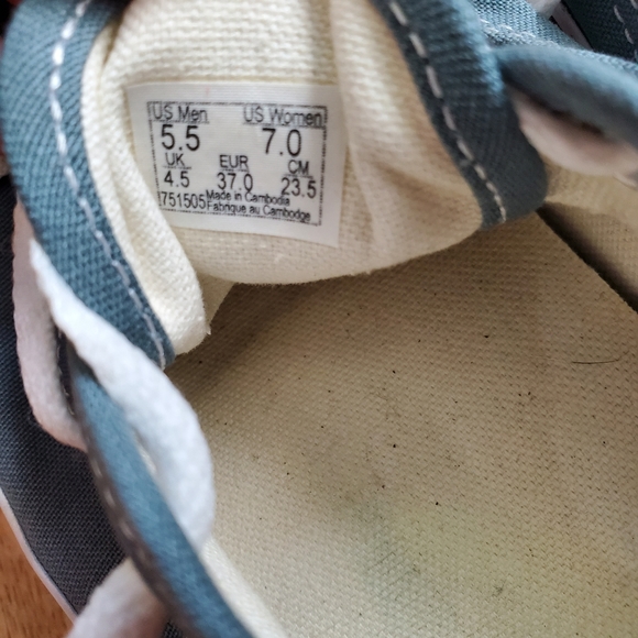 Never worn VANS Old Skool 751505 Low Canvas Skate Shoes Blue Mens 5.5 Womens 7 - Picture 7 of 8